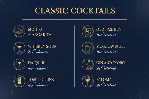 10 classic cocktails infographic
